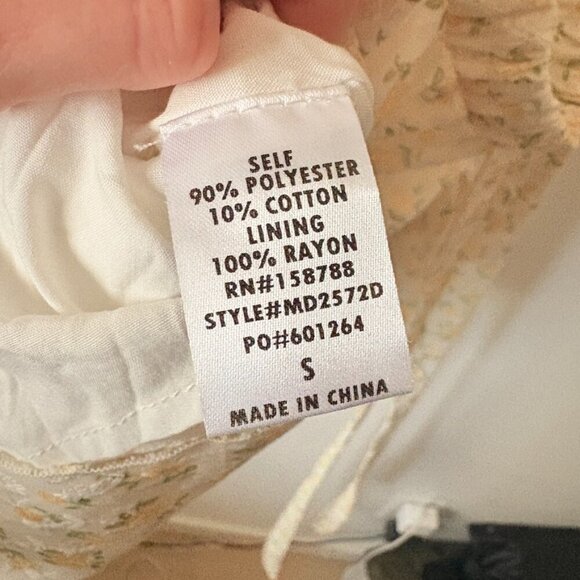 Mable Lexi Eyelet Lace Up Ruffle Cut Out Mini Dress Yellow Floral Size Small - Picture 11 of 12